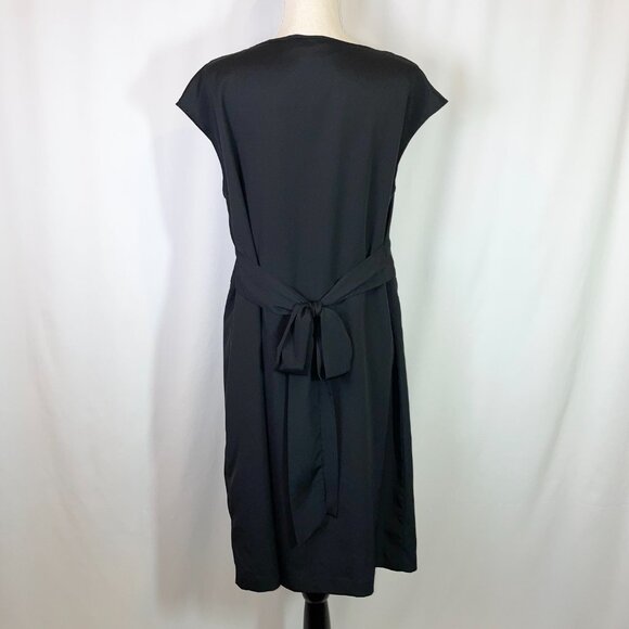 Mossimo Lightweight Sheath Dress Black Short Cap Sleeves Tie Back Size XL - Picture 3 of 10